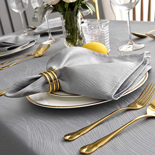 maxmill Jacquard Stoffservietten, 50,8 x 50,8 cm, Wirbelmuster, weich, bequem und luxuriös, Serviette für Familienessen, Hochzeiten, Partys und Bankette, 4 Stück, hellgrau