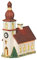 Kirche in Bayern aus Porzellan – Windlicht Lichthaus Miniatur-Modell – B14 x T8 x H21 cm - detailgetreues Dekohaus für Weihnachtsdorf Miniaturwelt Winterdeko Sammlerobjekt Weihnachtsdekoration