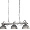 EGLO Pendellampe Lubenham, 3 flammige Vintage Pendelleuchte im Industrial Design, Retro Hängelampe aus Stahl, Farbe: Nickel matt, Creme, Fassung: E27