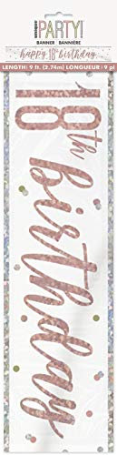 Stunning Rose Gold Happy 18th Birthday Glitz Foil Banner (274cm) - Dazzling Party Decor for a Memorable Milestone - 1 Pc