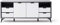 Robas Lund Sideboard Weiß Grau, Wohnzimmerschrank mit 180° drehbarer Tür, Schrank BxHxT 180x73x40 cm