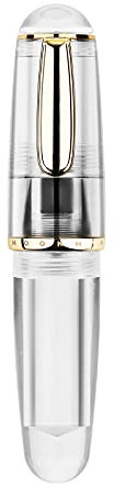 Majohn Q1 Mini Fountain Pen Extra Fine Nib Transparent Eyedropper Filling, Short Resin Pocket Pen Large Capacity