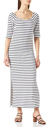 Naf Naf Damen Robe, Ecru/Marineblau, Small