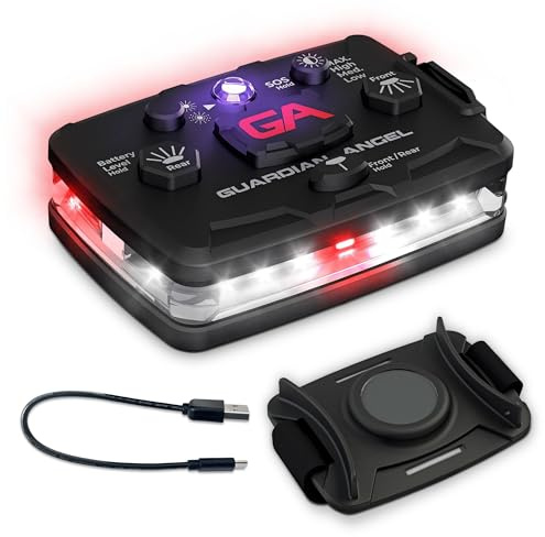 Guardian Angel Elite Series Safety Light, Infrared-Hybrid - White Front & Red Rear - Rechargeable, Magnetic, Hands-Free Wearable LED Flashlight for Law Enforcement, First Responders, & Firefighters