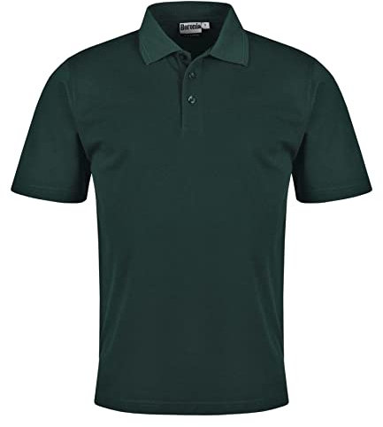 Kids Boys Girls Casual Wear Polo Short Sleeve Plain Smart Pique Knit T Shirt Top (Bottle, 8)