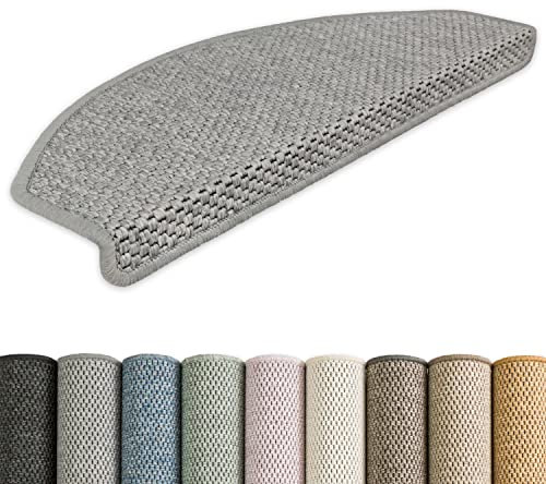 Kettelservice-Metzker Stufenmatten Göteborg kombinierbar mit Teppich Läufer Grau Halbrund 15er Set