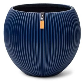 Capi Europe - Gefäß Kugel Groove Colours - 18x15 - Dunkelblau - Öffnung Ø11 - Blumentopf für drinnen - BGVDB102