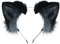 Dodheah Katzenohren Haarreif Fuchs Wolf ohren Stirnband Haarnadel Haarschmuck Halloween Weihnachten Kostüm Anime Cosplay Mädchen Damen Schwarzgrau