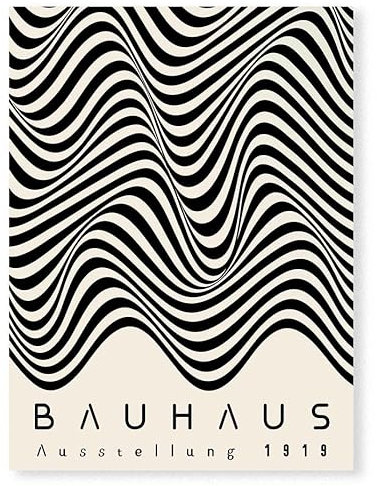 ZONJEE Mid Century Modern Bauhaus Kunstwerk Poster Abstrakte Leinwand Malerei Wandkunst Bilder Wohnzimmer Galerie Inneneinrichtung Wohnkultur (Color : A, Size : 60x90cm no frame)