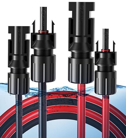 Solarsys® - 2m Cavo di Prolunga del Pannello Solare 6mm² 10AWG, Cavo di Collegamento Solare con una Coppia di Connettori MC4 per Pannelli Solari Fotovoltaici, 2 Metri