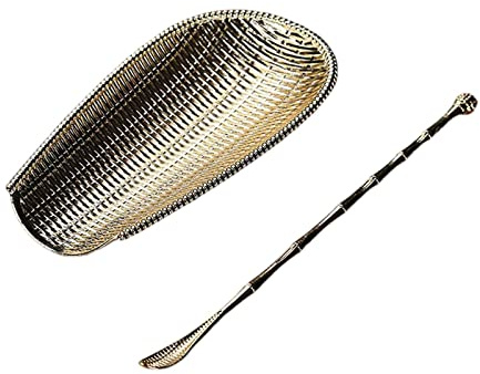 LOVIVER Alloy Holder Resting,Tea Utensils Spoon Rest,Coffee Tea Mini Spoon Holder for Chinese Tea Coffee Ceremonial Tea, Aureate