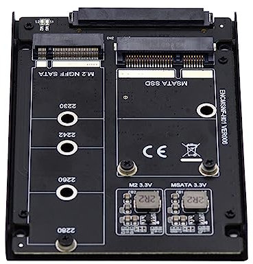 cablecc B+M SSD-Karte Dual MSATA NGFF JBOD Raid0 Span Bridge zu SATA Combo 2,5-Zoll-HDD-Festplattengehäuse