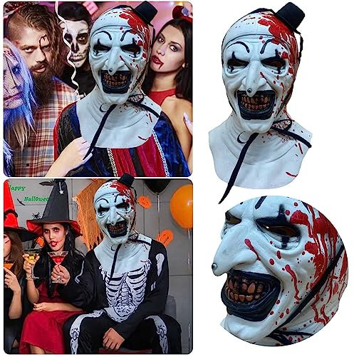 Halloween Kostüm Vollkopf-Schädelmaske, Horror Helm Halloween Kostüm Party Latex Terrifier Art Der Clown Maske Gruselige Halloween Cosplay, Personalisiertes Geschenk, Skull Maske für Erwachsene (B)