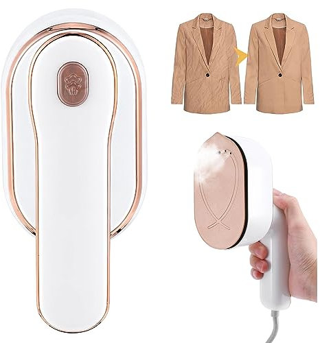Ferro da Stiro Portatile,Mini Professionale Ferro da Viaggio 1000W Vapore Potente e Continuo Macchina Stiro Portatile,180 Gradi Ferro Stiro Vapore Pieghevole per Casa e Viaggi Ufficio (Bianco)