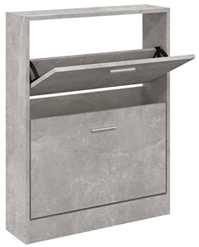 vidaXL Scarpiera Grigio Cemento 59x17x81 cm in Legno Multistrato