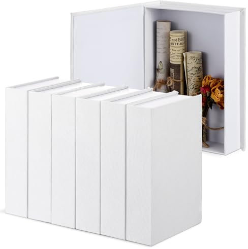 Geyoga 6 Stück Kunstbuch-Box, dekorative Bücher, moderne Leinen-Bücher, Dekoration für Couchtisch, DIY, Basteln, Aufbewahrung, Zuhause, Bücherregal, Café, Hotel, Dekoration, Display, 21,6 x 15,5 x 4,6