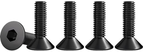 Drenky 50 Pezzi M4 X 16 mm Viti A Testa Svasata con Esagono Incassato Nero in Acciaio Inox A2 V2A Antiruggine Vite a Testa Svasata Norma DIN 7991 / ISO 10642 Filettatura Completa Bullone Meccanico
