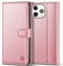 Kuafcase Compatible for iPhone 14 Pro Max Case with 4 Card Slots Magnetic Closure Kickstand Shockproof Protective Phone Case Compatible for iPhone 14 Pro Max - Rose Gold