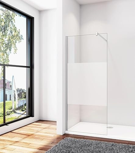 Aica Sanitär Duschabtrennung Walk in Glas Duschwand 8mm Nano Glas Seitenwand,H200cm,120cm