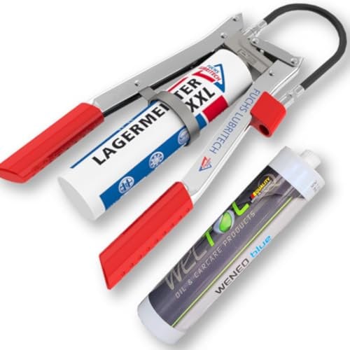 WECTOL Schmierfett KP2K-30 NLGI 2 500 g Inkl. Fuchs HD Zweihandpresse für 500g Kartuschen Fettpresse und Hochdruckschlauch