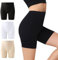 IceCony Radlerhose Damen Kurz für Kleid Hautfarbene Unterwäsche Kurze Boxershorts Leggings Sporthose Schwarz Weiß Beige Hautfarbene Blickdicht Laufhose Reibungslos Outdoor Biker Unterhosen L 3er Pack