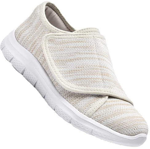 AEHO Scarpe Ortopediche Donna Estive Scarpe per Diabetici Donna Scarpe Ginnastica a Strappo Scarpe da Corsa Traspiranti in Rete Scarpa per Riabilitazione,Beige,35/225mm