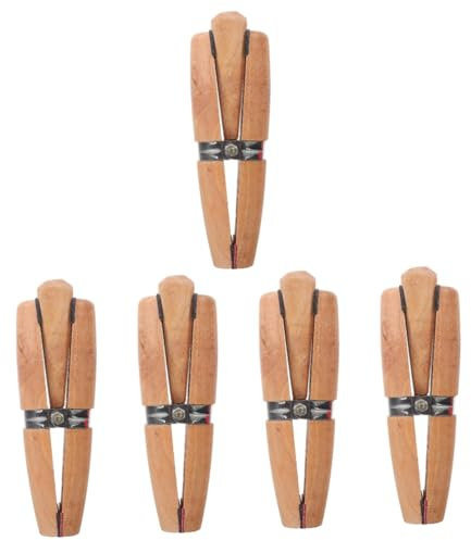 NUOBESTY 5pcs Ring Jaw Clamp Jewelers Holder for Jewelry Making Sturdy Wooden Ring Clamp Reusable