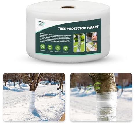 ECCOGREAT Baumschutzbandagen, atmungsaktiv, Vlies-Stammverbände zum Schutz der Bäume vor Sonnenbrand, Tierschäden, für Wärme und Feuchtigkeit (8cmx100m)