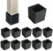 10Pcs Square Plastic End Caps 25MM,Rubber Furniture Leg Caps,Black Chair Leg Covers,Non-Slip Rubber Furniture Feet Replacement Tip For Furniture,Chairs Desks Tables Foot