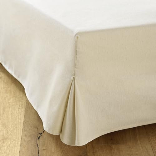 Bettvolant 160x200 Ecru – Mit 4 Seiten von 38 cm für Lattenrost 160 x 200 cm mit Füßen