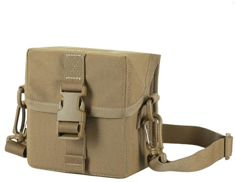 M-Tac Taktische Monokular Halterung für PVS-14 – Militärische MOLLE-Tasche für Nachtsichtgerät, Cordura 1000D, Tegris-Verstärkung, CR123A-Batteriehalter, Schnellzugriff, Schultergurt, Coyote