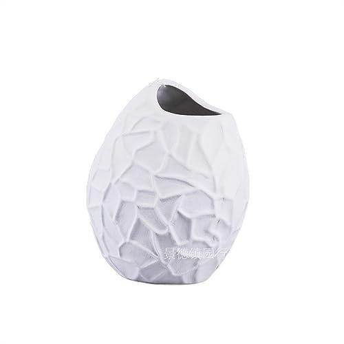 Flores Frescas Artesanías de decoración de jarrón de Metal de Aluminio, hogar, Sala de Estar, Comedor, decoración de jarrón de Mesa Apto para Uso en Interiores(Blanco,Grande)