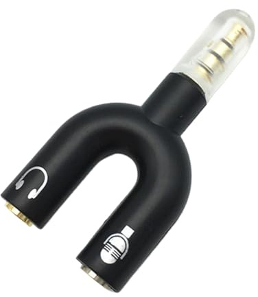 Generisch Kopfhörer Splitter - Adapter Mit 3 5 Mm Klinkenstecker,Zwei in Eins Klinkenstecker U-förmig Mikrofon Audio Verbinder für Telefon Laptop PC Männer Frauen