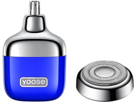 yoose Tondeuse Nez & Rasoir Électrique 2-en-1 Homme – Corps Alliage, IPX7 Étanche, Charge Type-C, Têtes Magnétiques Interchangeables (Rasage & Précision), Compact et Léger – Tondeuses visage