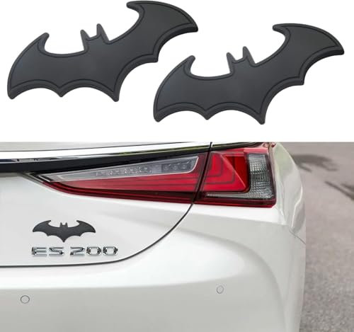 WANGAIDCE 2 Stück 3D Emblem Fledermaus Kunststoff Badge für Porsche 911 (991 II) 2015-2019, Auto Aufkleber Abzeichen, Auto Aufkleber Selbstklebend, Wasserdicht,Black