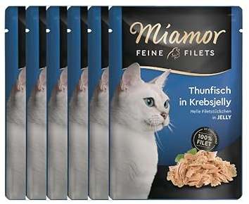 Miamor Feine Filets in Jelly | Thunfisch in Krebsjelly | fettarm | im Frischebeutel | 6 x 100g