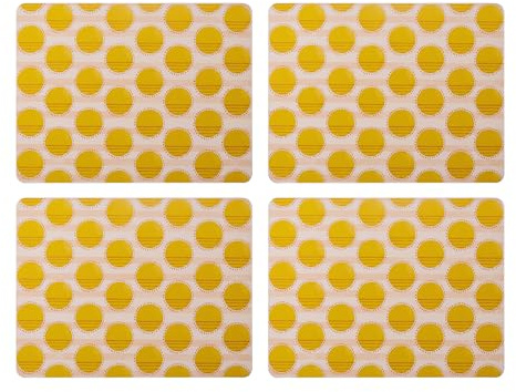 Creative Tops Spots Print Set of 4 Premium Placemats, Heat, Slip, Stain-Resistant, Cork Back, Easy To Clean, Printed Kitchen and Dining Lightweight Placemats
