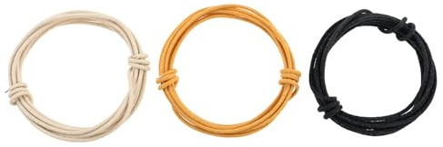 DRELD 15ft Cloth-Covered Braided Guitar Wires, Pushback Pre-Tinned Stranded | Vintage-Style Copper Stranded Guitar Wires for Electric Guitar- 5ft/Color, Black/White/Yellow
