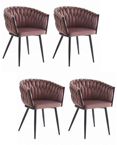 Komodee Stuhl Arona Dunkelrosa 61x79x55 cm 4 Stück