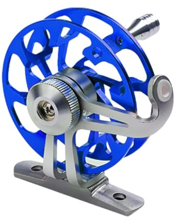 Amagogo Fliegenfischrolle, 65 mm Durchmesser, Geschenk für, arbeitssparendes Angelwerkzeug, Mehrzweck-Fliegenrolle, Ganzmetall-Aluminiumlegierung, Blau