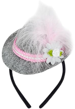 Oktoberfest Stirnbänder - Tirolischer Hut Stirnband Oktoberfest Hut - Rollenspiele kleine Kopfbedeckung | Carnival Pink Beer Party Kopfstück, Festival Hair Band für Themenpartys, Carnival 19x1