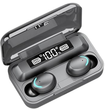 Générique Auricolari Bluetooth F9, True Wireless, Audio Stereo 8D, Controlli Tocco, Cassa di Ricarica Magnetica, IPX7 Impermeabile, Bluetooth 5.0