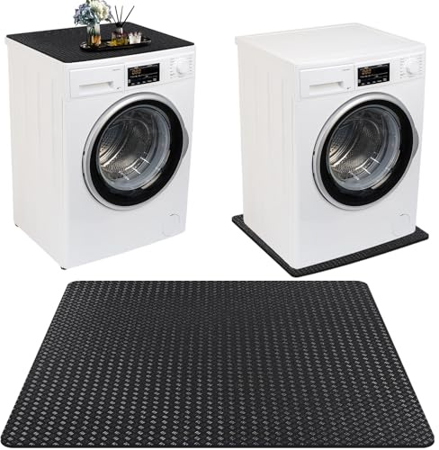 Housse de Machine à Laver 60 x 60 cm, Tapis Dessus de Machine à Laver Universelle Antidérapant résistant à l'eau pour Machine à Laver, Sèche-Linge,Cuisines,Salles de Bains