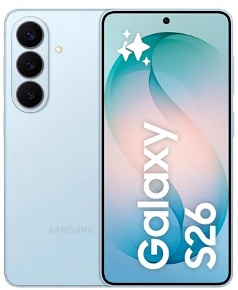 Samsung Galaxy S26, 512GB, Sky Blue [Versione italiana] | 3 anni di Garanzia, Smartphone AI, Processore Avanzato, Assistente Foto, Creative Studio, Camera 50 MP, 4300 mAh