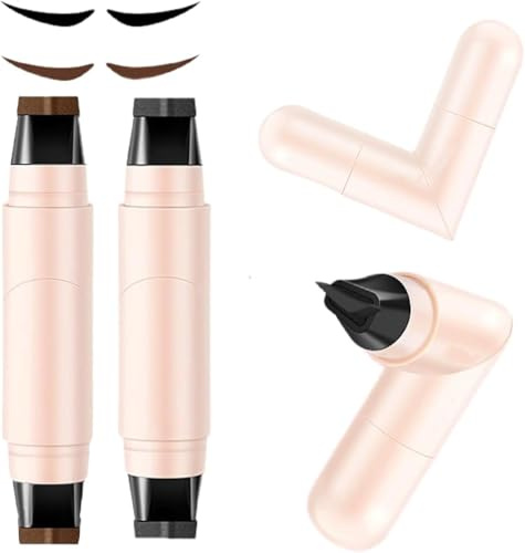 2-teiliges, drehbares Eyeliner-Stempelset – wischfest und langanhaltend, makelloser Winged Eyeliner für Anfänger und Make-up-Liebhaber, in Schwarz und Braun (#1)