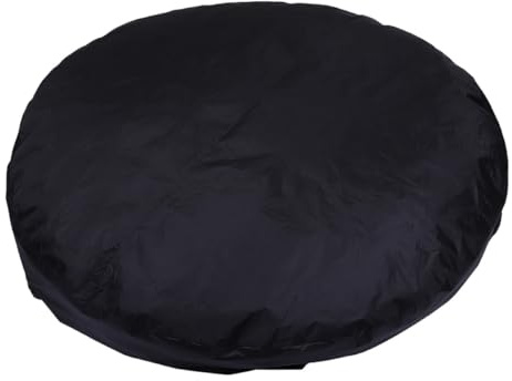 OSALADI Couverture de Piscine Ronde Imperméable 200x30 Cm Noire, Bâche Extérieure Anti-poussière et Protection Pluie pour Spa et Piscine, Couverture Pliable Pratique pour Entretien Facile