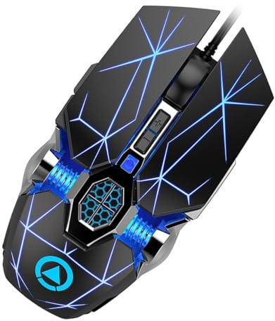 WATIIFUFU Souris Gamer Filaire USB Rétroéclairage RGB Souris Optique pour Ordinateur Portable et Bureau Ergonomique Noire Mate pour Gaming et Usage Professionnel