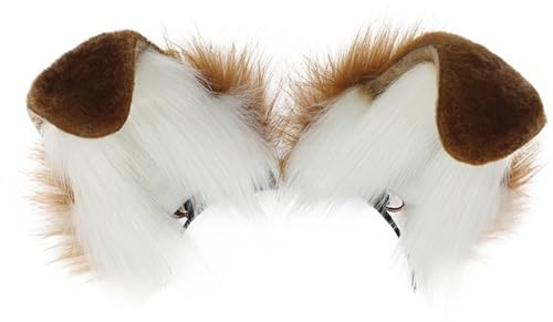 Wiederaufladbarer, elektrisch beweglicher Ohr Haarreifen, Cosplay, Anime Charakter, Welpen Kopfbedeckung, Weihnachtsfeier Stirnband, Unisex Plüsch Stirnbänder für Frauen zum Waschen des Gesichts