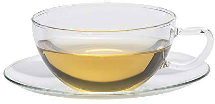 Trendglas Jena Opus Tasse mit Untertasse aus Glas, 150 ml