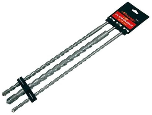 Neilsen CT3232-3pc SDS Extra Long Drill Bit Set | 450mm Long | Sizes 12mm, 16mm, 25mm | Ideal for Drilling Concrete, Masonry, Brick and Stone